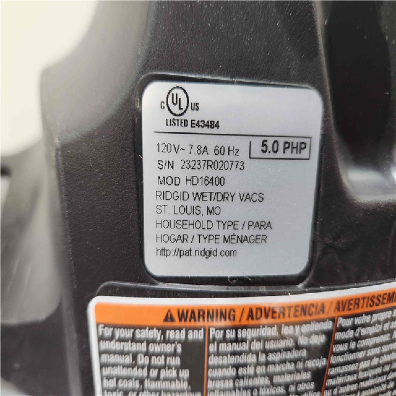 Phoenix Location RIDGID 16 Gallon 5.0 Peak HP NXT Wet/Dry Shop Vacuum with Filter, Locking Hose and Accessories HD1640