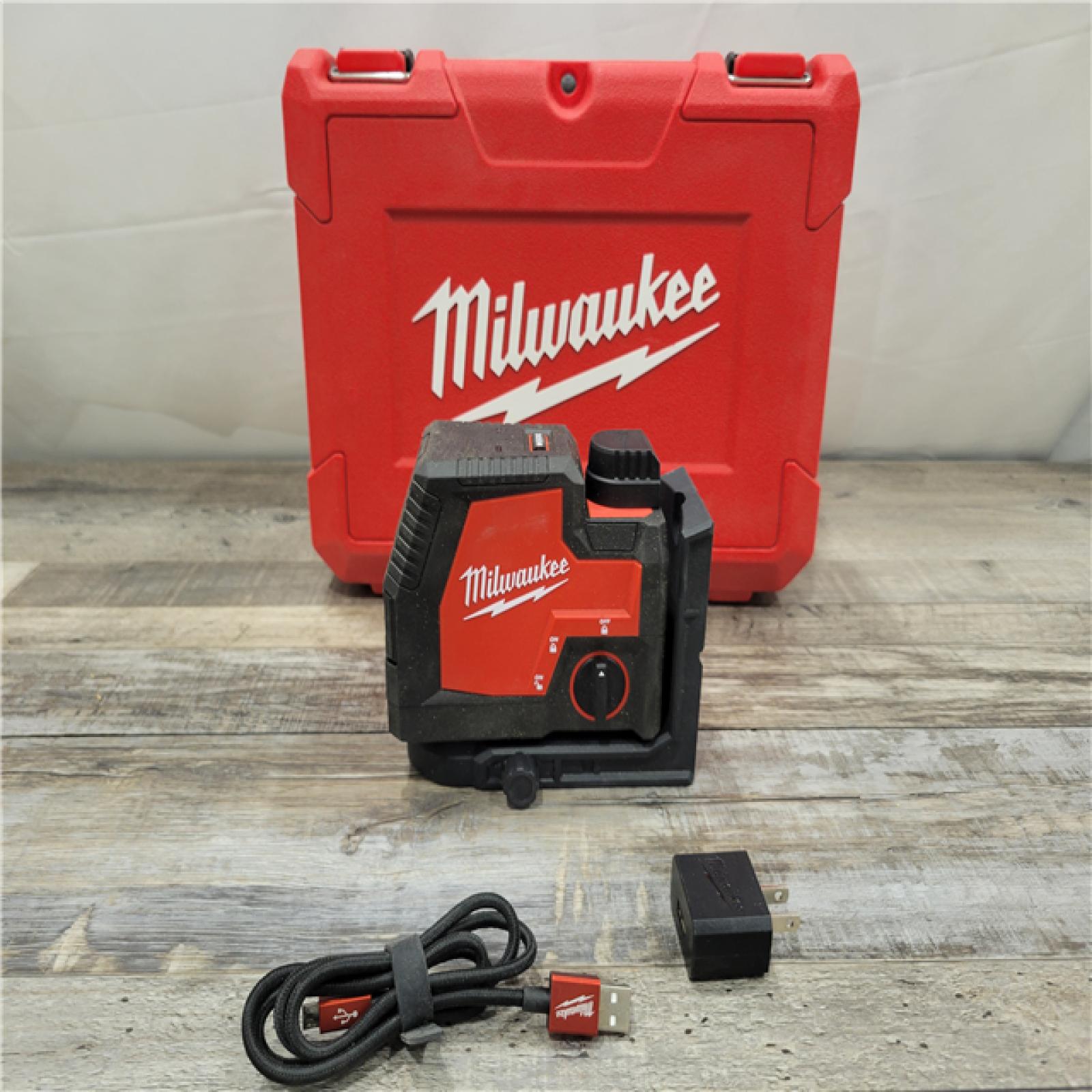 AS-IS Milwaukee REDLITHIUM USB Rechargeable Cordless Green Cross Line Laser