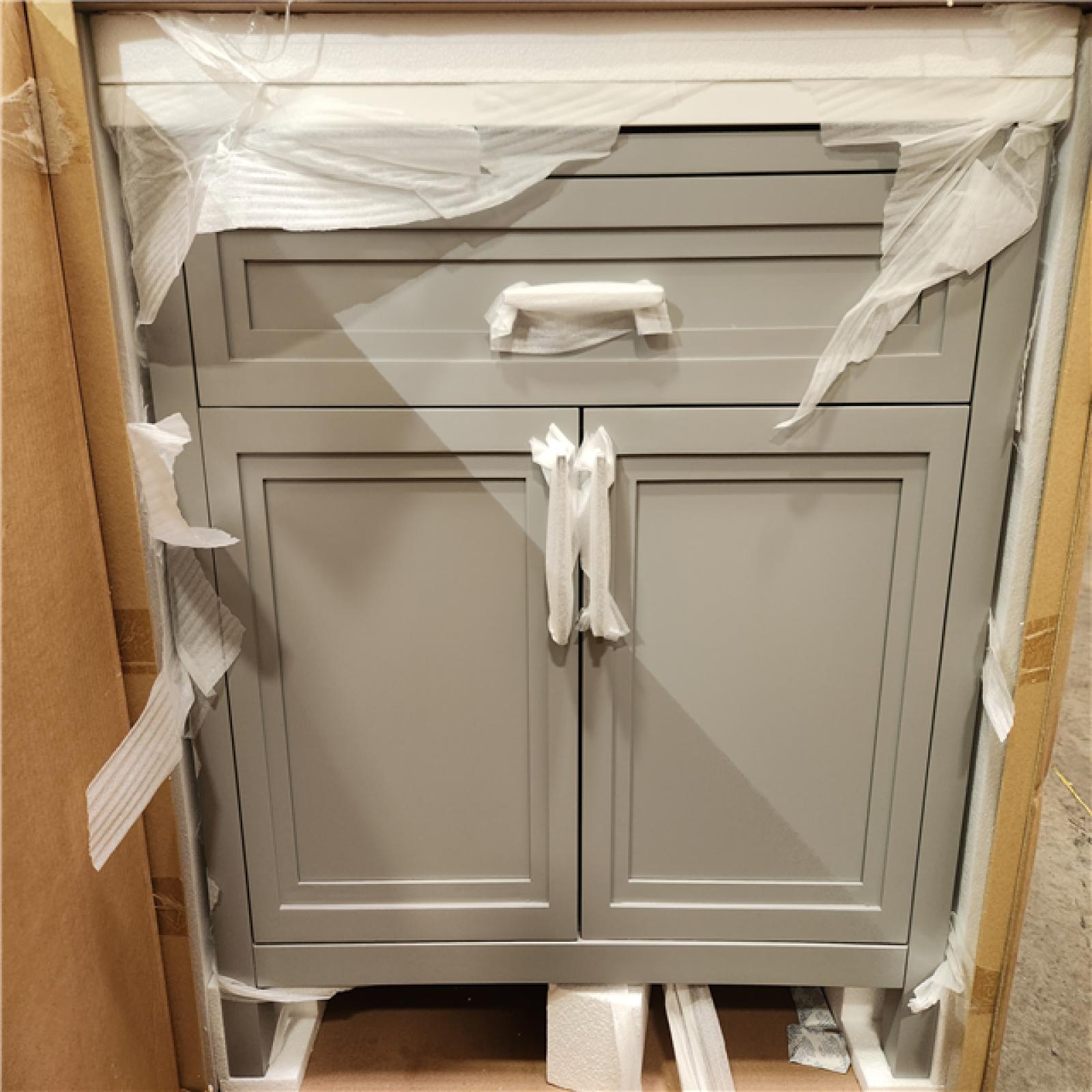 Phoenix Location NEW 2 Home Decorators Collection Mayfield 36 in. Single Sink American Gray Bath Vanity with White Engineered Stone Top (Assembled)