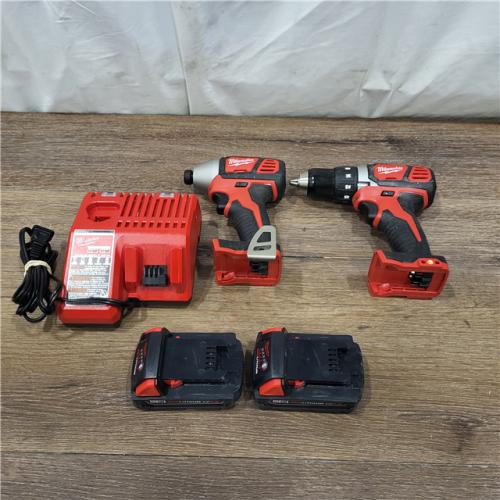 AS-IS Milwaukee M18 18V Cordless Brushed 2 Tool Drill/Driver and Impact Driver Kit