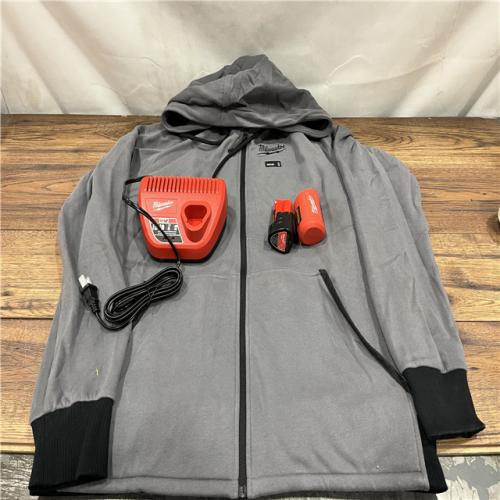 AS IS Milwaukee M12 12V Carbon Fiber Heated Gray Hoodie Kit (Large)