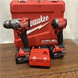 AS-IS Milwaukee M18 FUEL 18V Lithium-Ion Brushless Cordless Hammer Drill and Impact Driver Combo Kit (2-Tool) with 2 Batteries