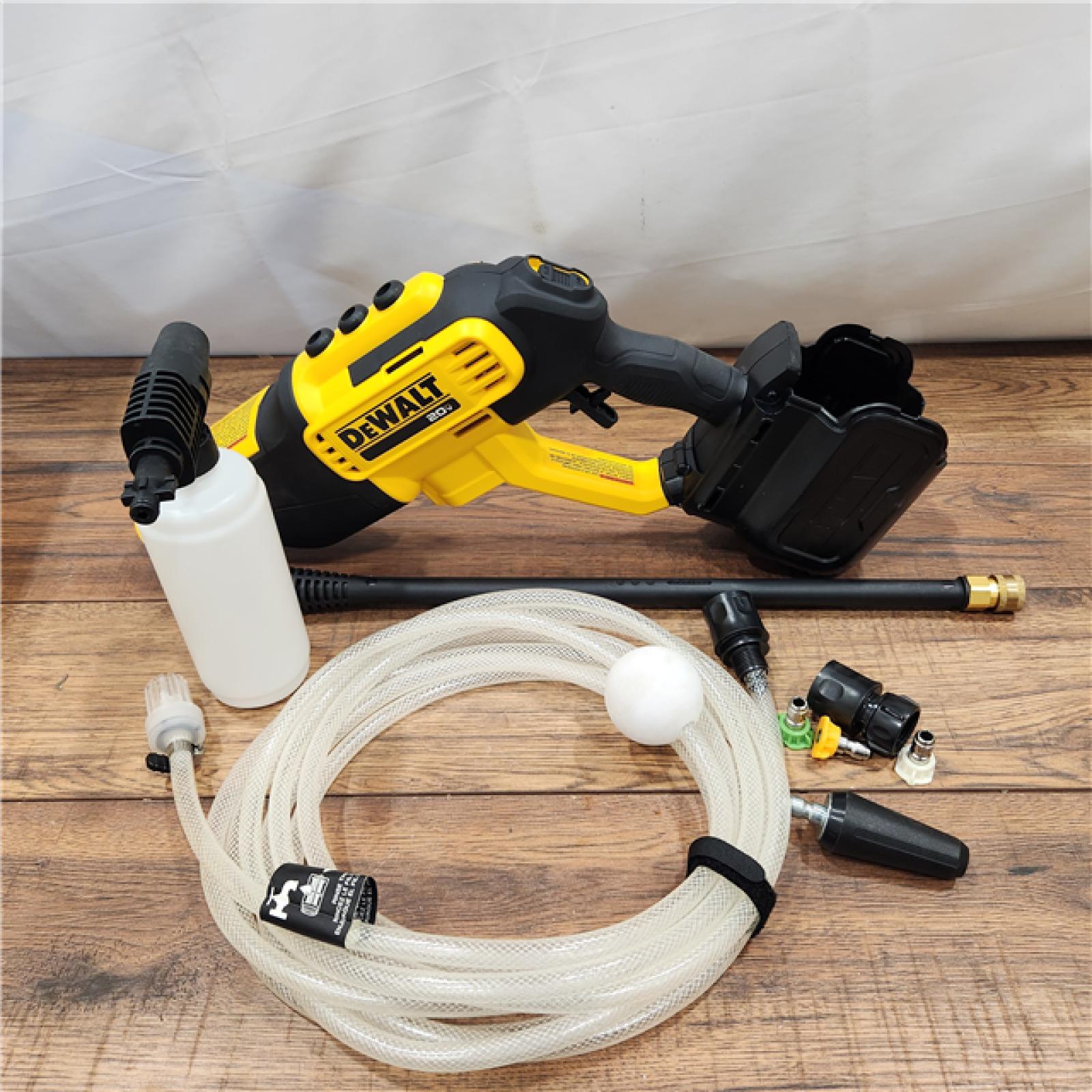 AS-IS DEWALT 20V MAX 550 PSI 1.0 GPM Cold Water Cordless Battery Power Cleaner with 4 Nozzles (Tool Only)