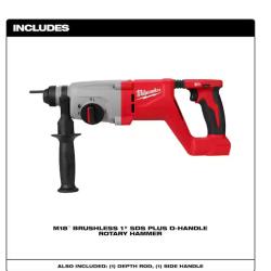 NEW! - Milwaukee M18 18V Lithium-Ion Brushless Cordless 1 in. SDS-Plus D-Handle Rotary Hammer (Tool-Only)