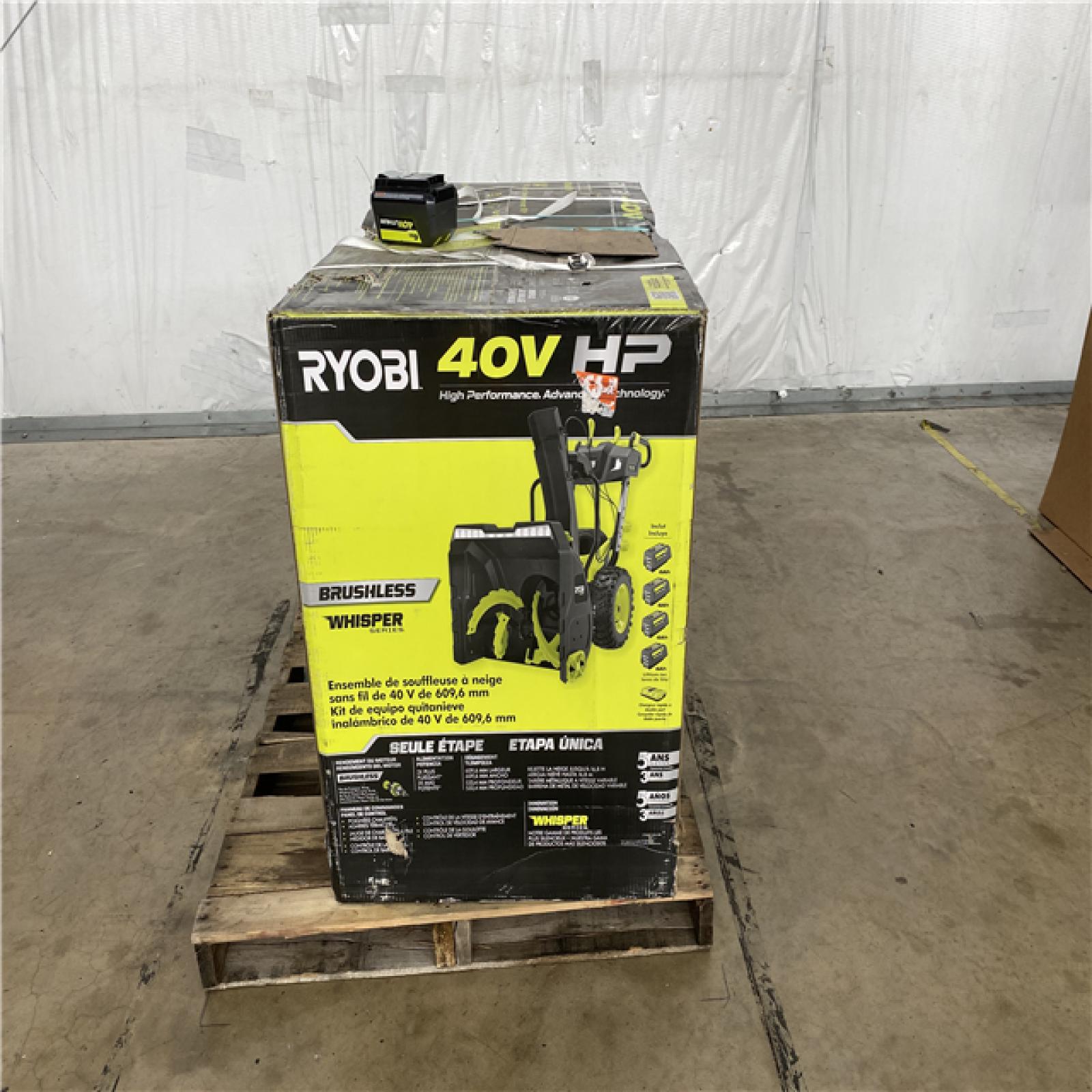 Houston Location - AS-IS Ryobi 24'' 40v Cordless Snow Blower Kit