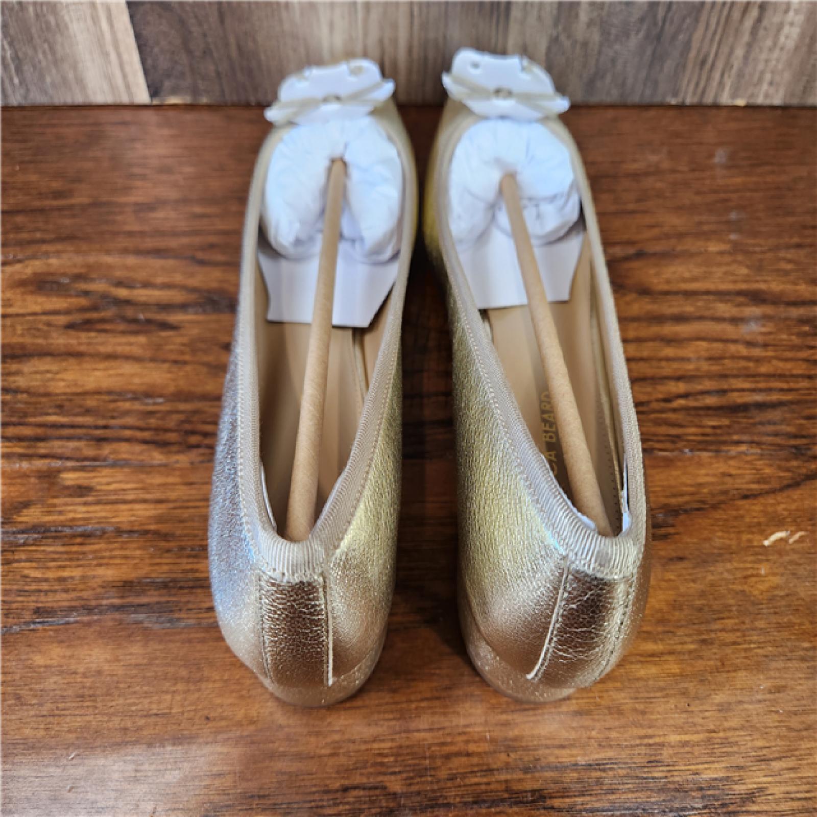 NEW! Veronica Beard Cecile Metallic Leather Ballet Pump - Platinum - SZ 7M