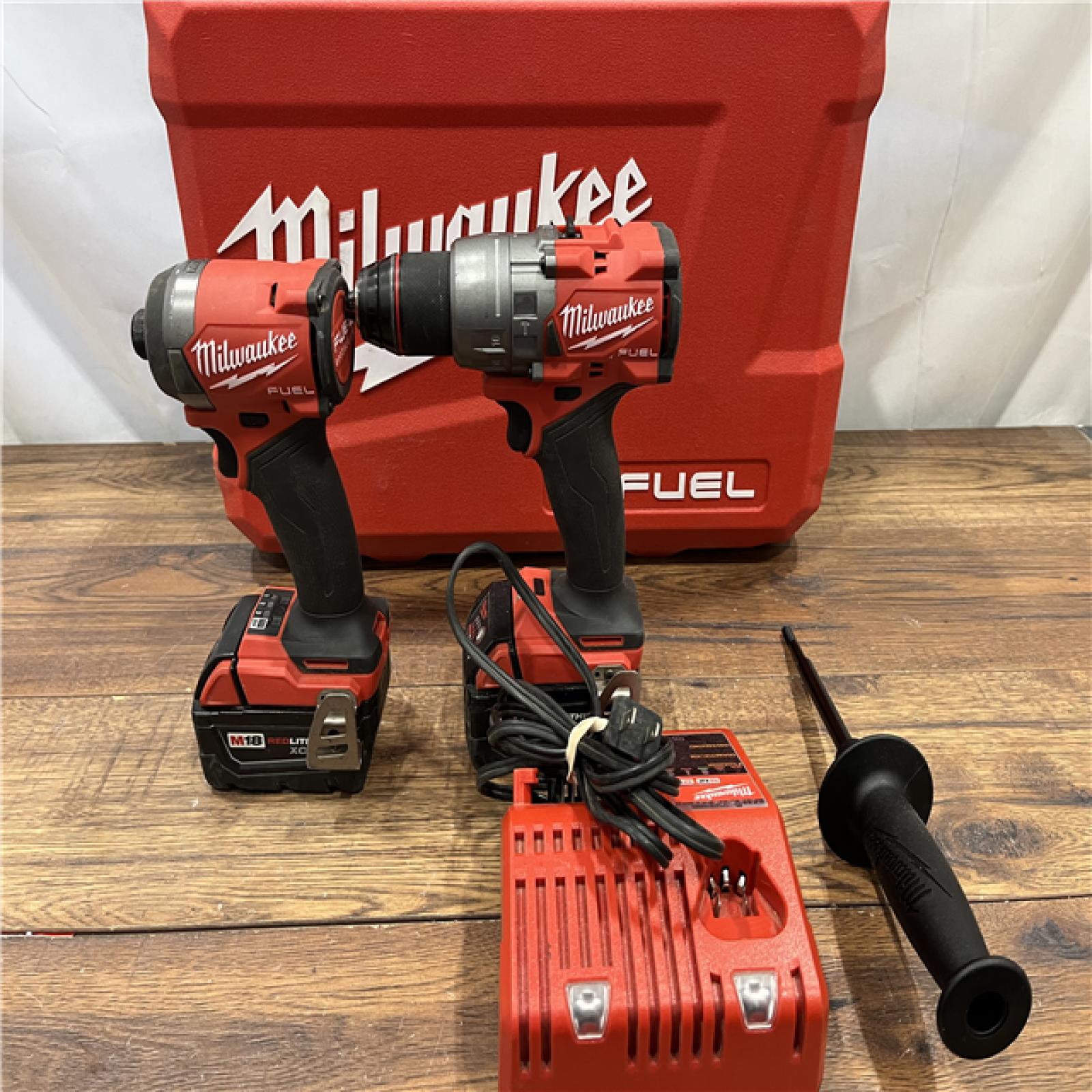 AS-IS Milwaukee M18 FUEL 18V Lithium-Ion Brushless Cordless Hammer Drill and Impact Driver Combo Kit (2-Tool) with 2 Batteries