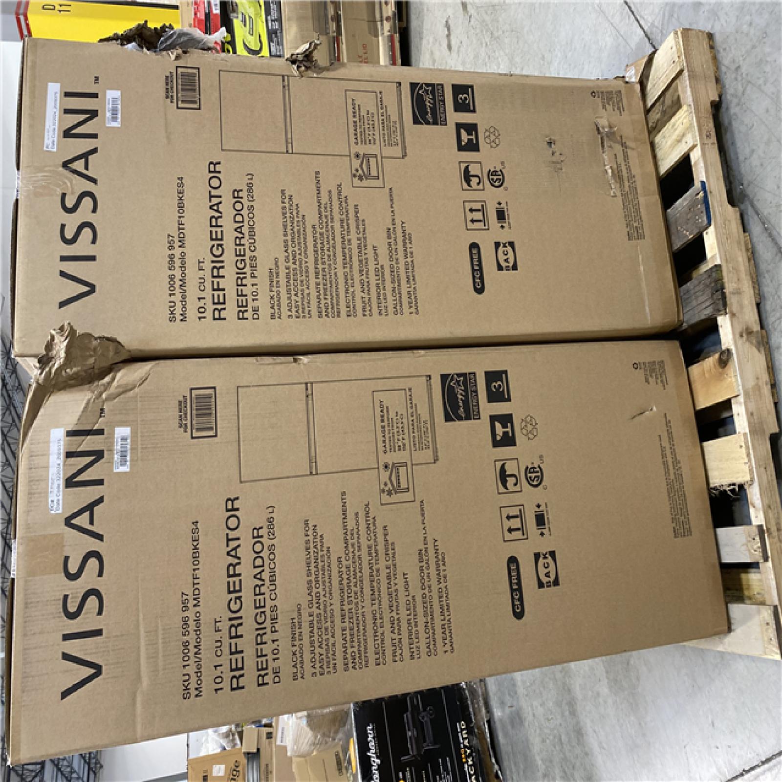 DALLAS LOCATION - VISSANI REFRIGERATOR PALLET - (2 UNITS)