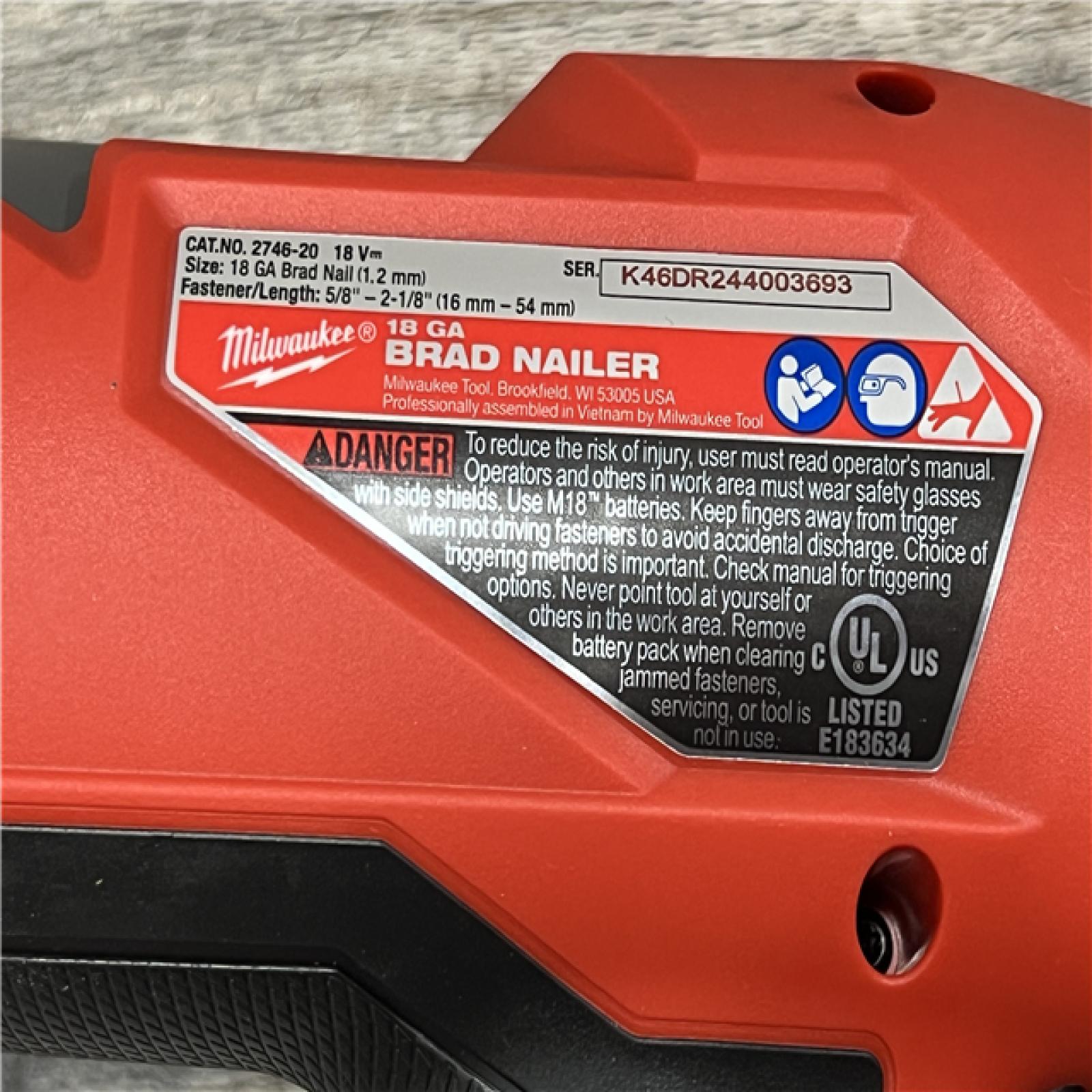 AS-IS Milwaukee M18 FUEL 18 Gauge Brad Nailer