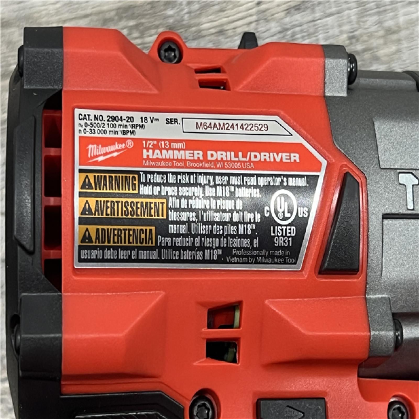 AS-IS MILWAUKEE M18 FUEL 18V Lithium-Ion Brushless Cordless Hammer Drill and Impact Driver Combo Kit (2-Tool) with 2 Batteries