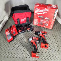 HOUSTON LOCATION - AS-IS (APPEARS LIKE NEW) Milwaukee M18 18V Cordless Brushed 2 Tool Drill/Driver and Impact Driver Kit