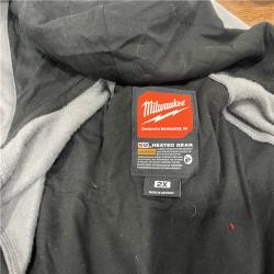 AS-ISMilwaukee Tool Men's 2X-Large M12 12-Volt Lithium-Ion Cordless Gray Heated Jacket Hoodie Kit W/ (1) 3.0 Ah Battery