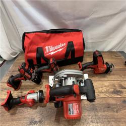 AS-IS Milwaukee M18 18-Volt Lithium-Ion Cordless Combo Tool Kit (5-Tool) with (1) 3.0Ah and (1) 1.5Ah Battery, (1) Charger, (1) Tool Bag