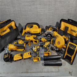 HOUSTON LOCATION - AS-IS (APPEARS LIKE NEW) DEWALT 20-Volt Max Lithium-Ion 10-Tool Cordless Combo Kit with Two 2.0 Ah Batteries, Charger and 2 Bags