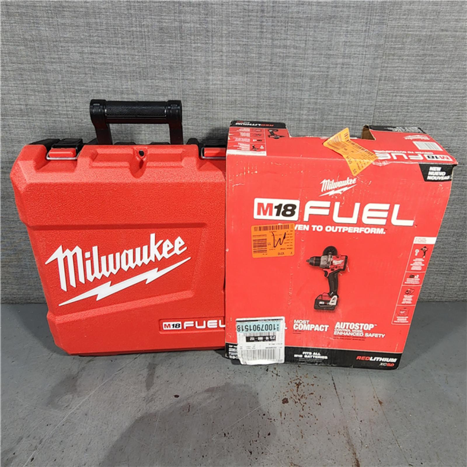 HOUSTON LOCATION - AS-IS Milwaukee 2904-22 Hammer Drill Driver Kit with Batteries  Charger & Tool Case  Red