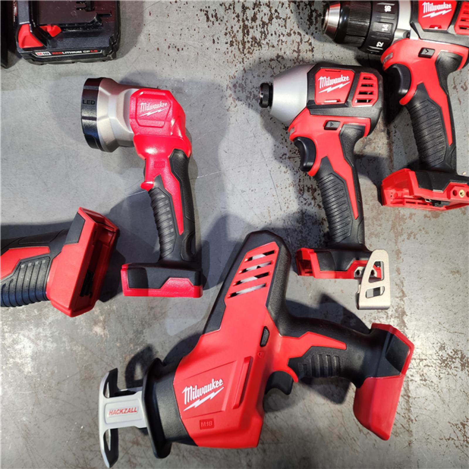 HOUSTON LOCATION - AS-IS (APPEARS LIKE NEW) M18 18V Lithium-Ion Cordless Combo Kit (5-Tool) with (2) Batteries, Charger and Tool Bag