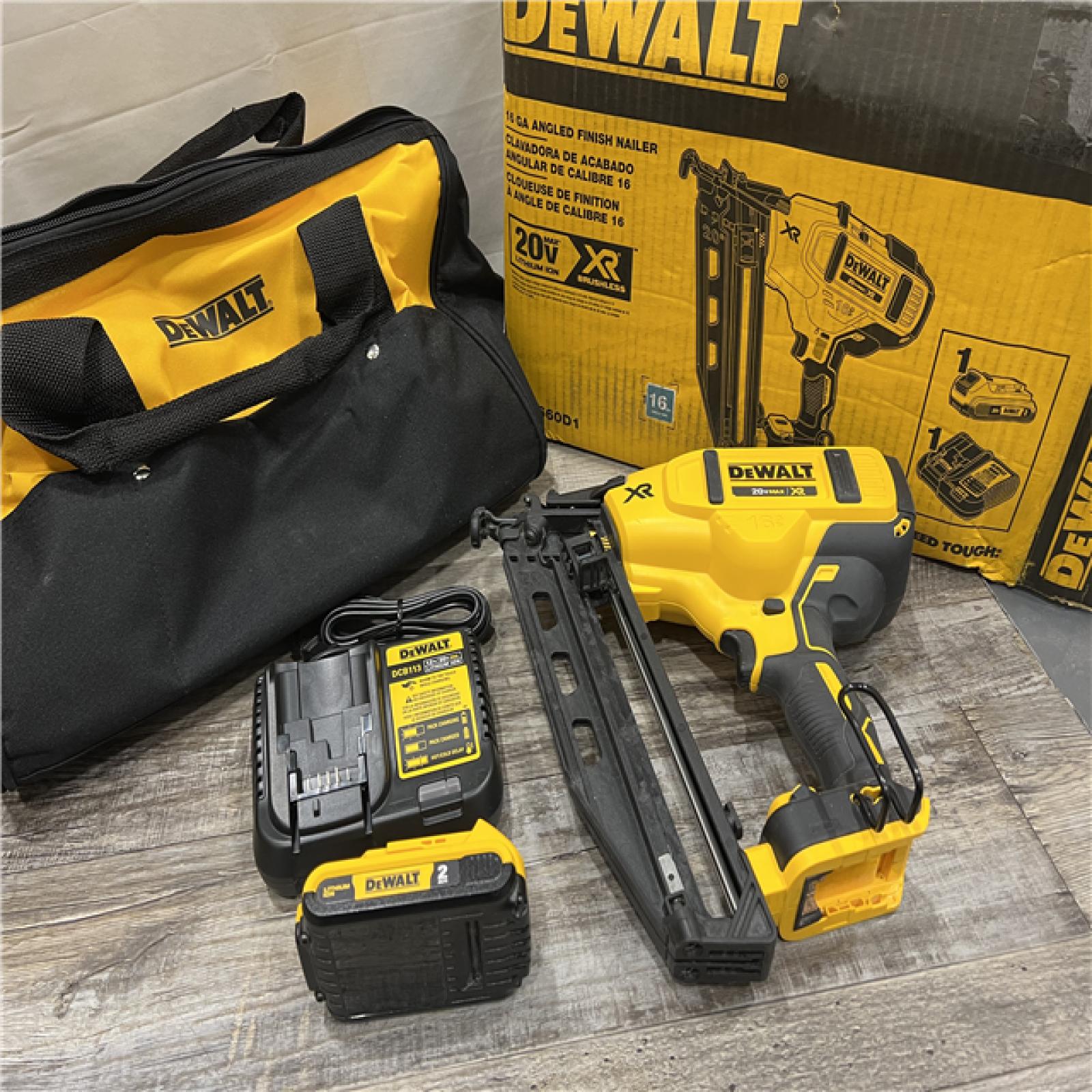 AS-IS DeWalt DCN660D1 20V 16 Gauge Cordless Angled Finish Nailer Kit W/ 2Ah Battery