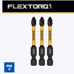 NEW! - DEWALT Flextorq 1/4-in x 2-in Phillips Impact Driver Bit (3-Piece)-  (600 UNITS)