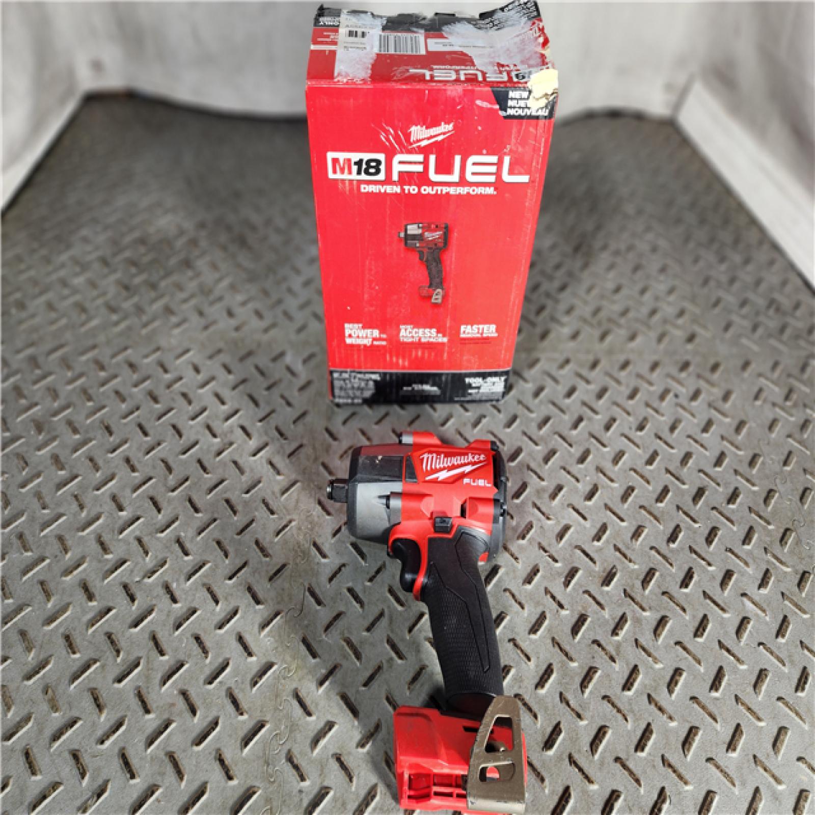 HOUSTON LOCATION - AS-IS Milwaukee M18 18V Fuel 1/2  Mid-Torque Impact Wrench Cordless Lithium-Ion Brushless with Friction Ring 2962-20 (TOOL ONLY)