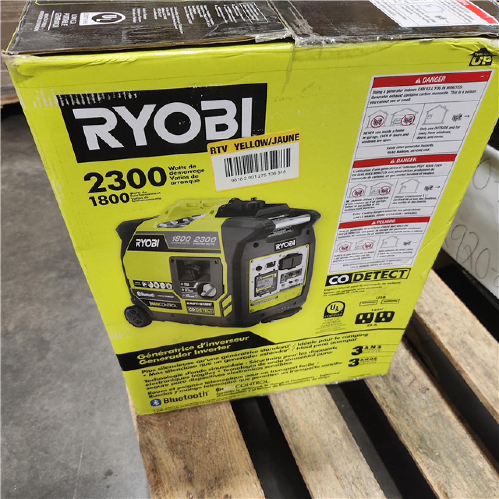 Dallas Location - As-Is RYOBI 2300 WATT BLUETOOTH INVERTER GENERATOR