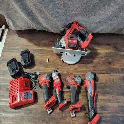 CALIFORNIA AS-IS MILWAUKEE M18 FUEL 5-TOOL COMBO KIT(BATTERIES,CHARGER,AND BAG INCLUDED)