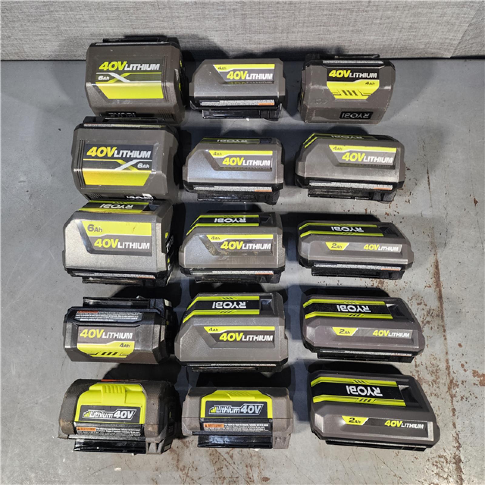 HOUSTON LOCATION - AS-IS RYOBI BATTERY PACK QTY - 15