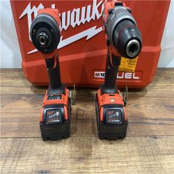 AS IS Milwaukee M18 FUEL 18V Lithium-Ion Brushless Cordless Hammer Drill and Impact Driver Combo Kit (2-Tool) with 2 Batteries