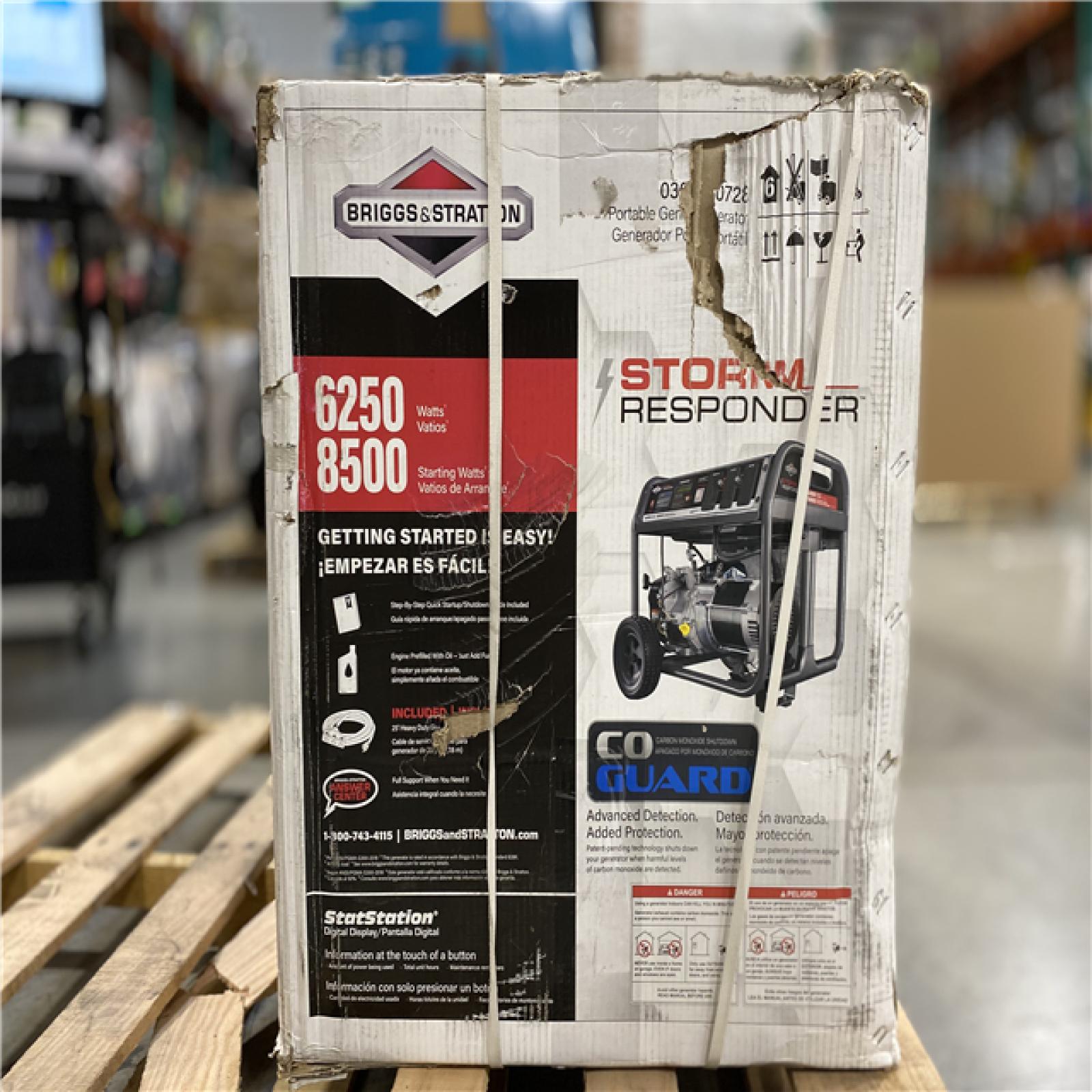 DALLAS LOCATION- Briggs & Stratton Storm Responder 6,250-Watt Gasoline Powered Recoil Start Portable Generator with OHV Engine