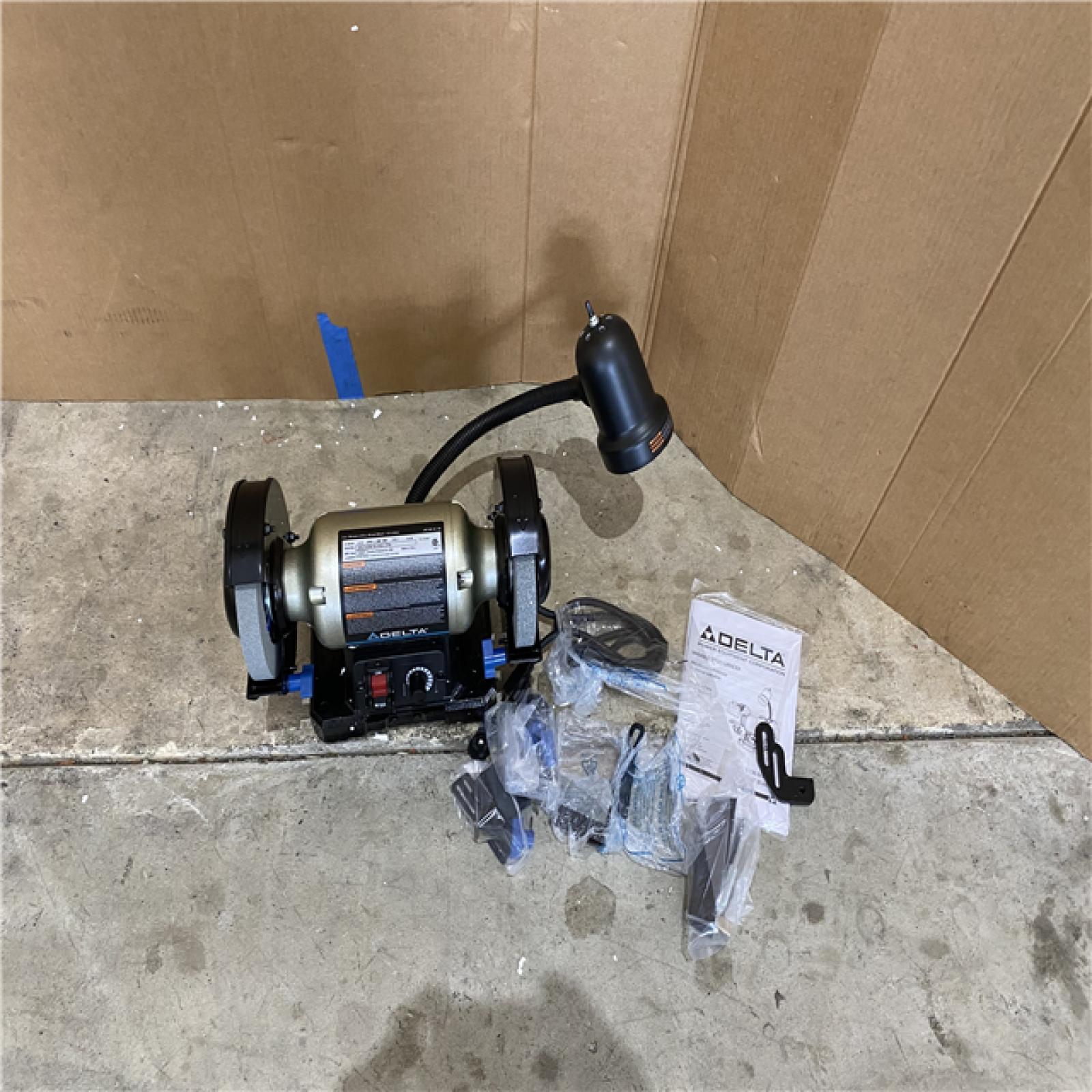 Houston location AS-IS Delta 23-196 Variable Speed 6 in. Grinder with Work Light