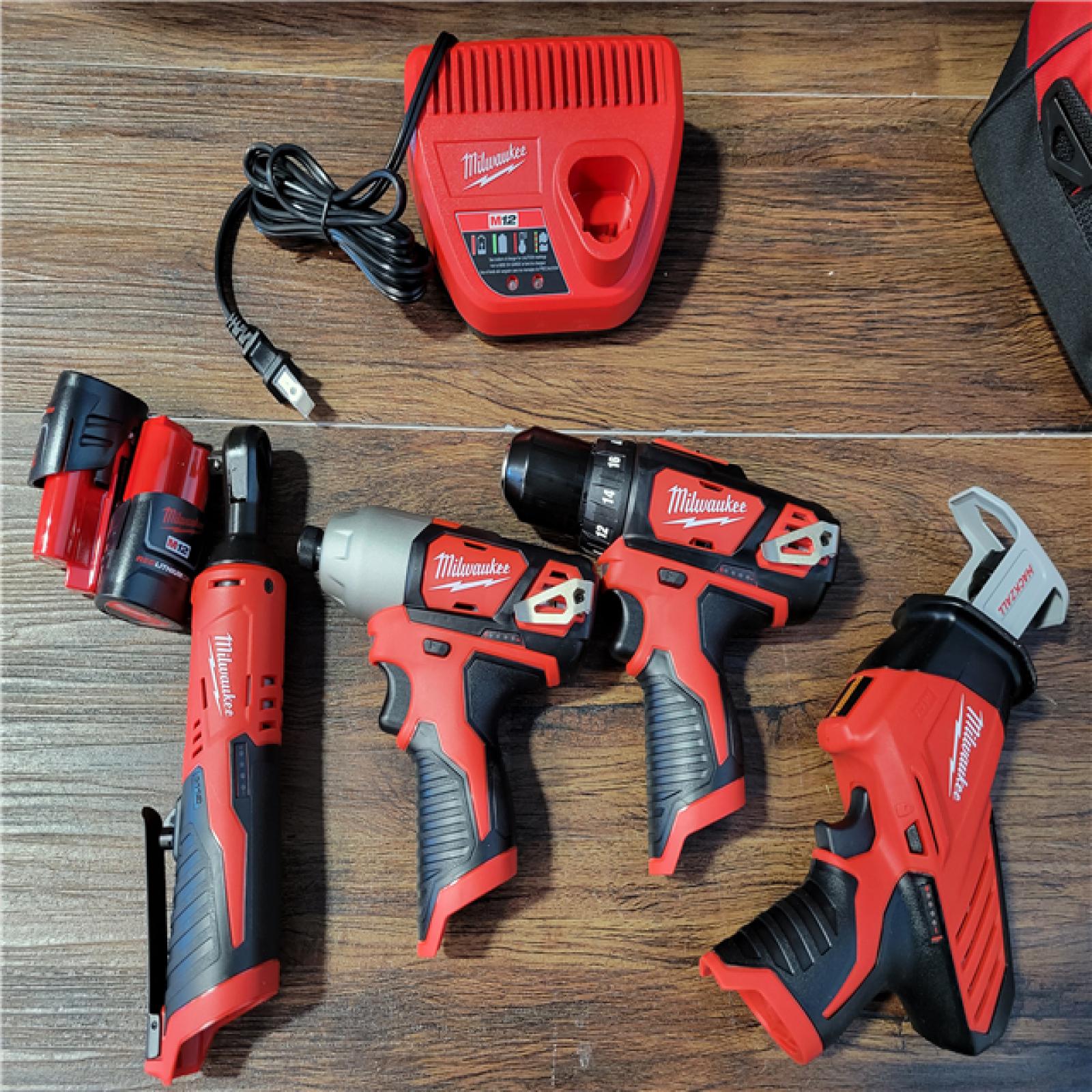 CALIFORNIA AS-IS MILWAUKEE M18 FUEL 5-TOOL COMBO KIT (2 BATTERIES, CHARGER, AND BAG INCLUDED) (MISSING 1 BATTERY)