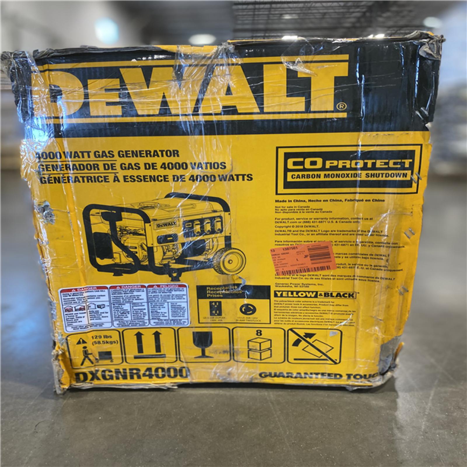 DALLAS LOCATION - DEWALT 4500 / 4000- Watt Gas Powered Portable Generator with Idle Control, Covered Outlets and CO Protect