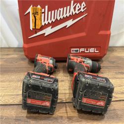 AS IS Milwaukee M18 FUEL 18V Lithium-Ion Brushless Cordless Hammer Drill and Impact Driver Combo Kit (2-Tool) with 2 Batteries