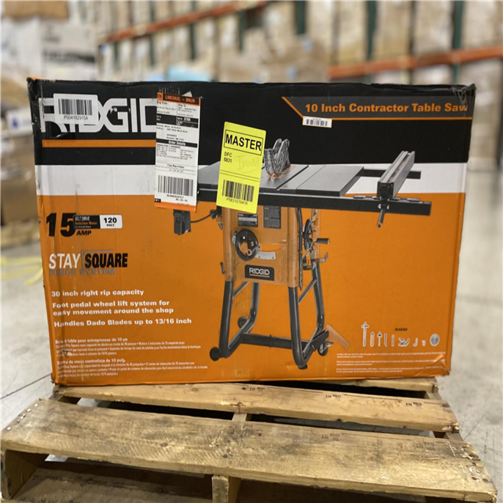 DALLAS LOCATION - RIDGID 10 in. Contractor Table Saw with Cast Iron Top