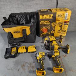 HOUSTON LOCATION - AS-IS DeWalt 20V MAX ATOMIC Cordless Brushless 4 Tool Combo Kit