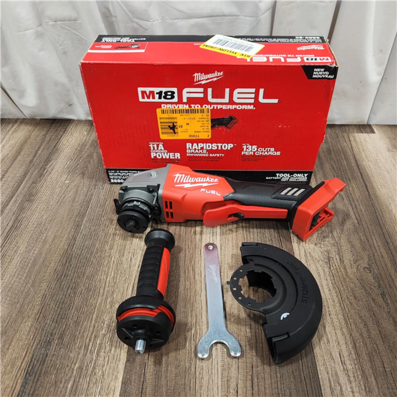 AS IS Milwaukee 2880-20 M18 FUEL 18-Volt Lithium-Ion Brushless Cordless 4-1/2 in./5 in. Grinder W/Paddle Switch (Tool-Only)