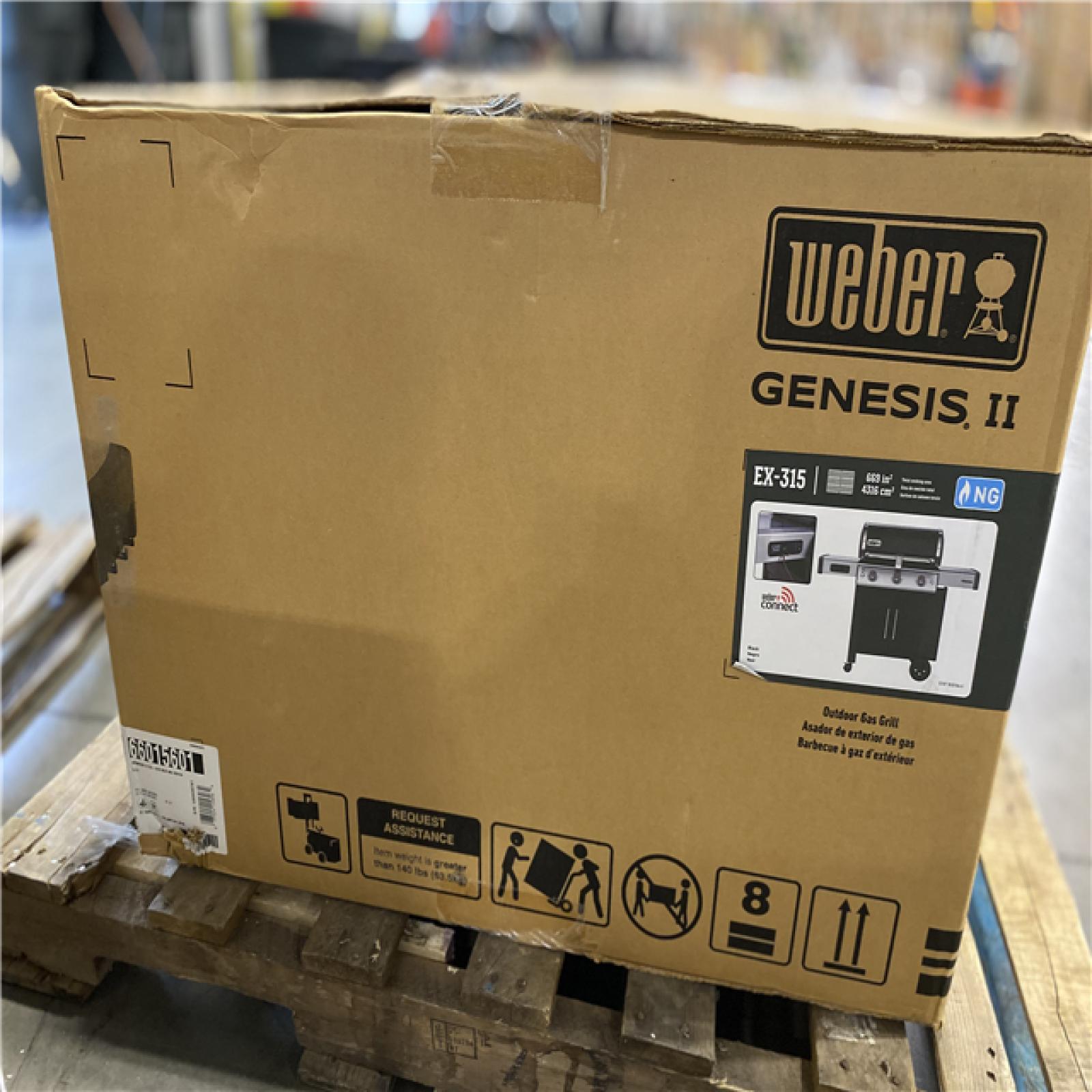 DALLAS LOCATION -  Weber Genesis II Smart EX-315 3-Burner Natural Gas Grill in Black with Connect Smart Grilling Technology