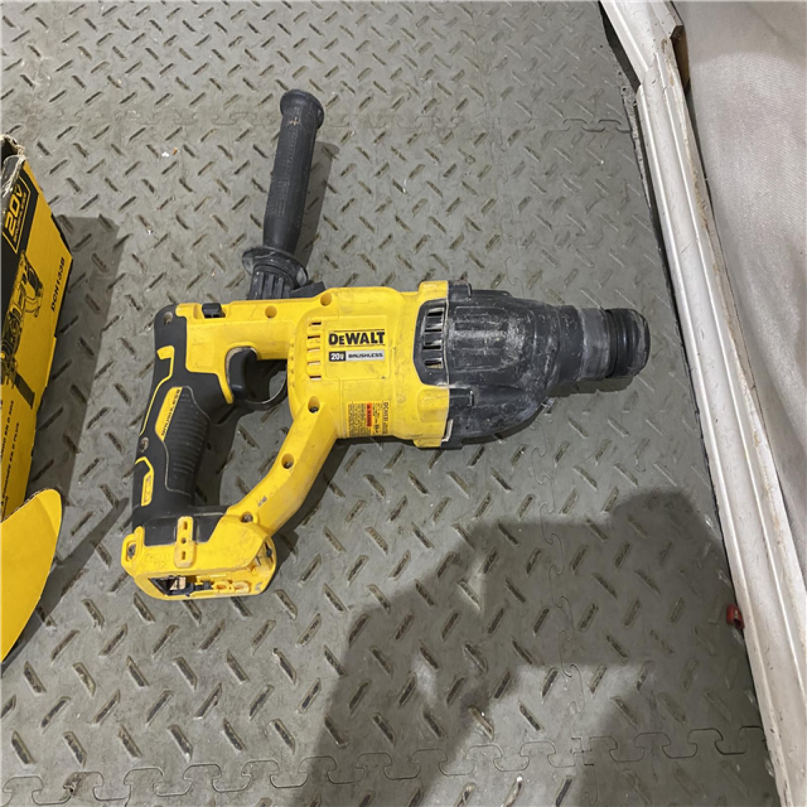 Houston location AS-IS DEWALT 20V MAX Cordless Brushless 1 in. SDS Plus D-Handle Concrete and Masonry Rotary Hammer (Tool Only)