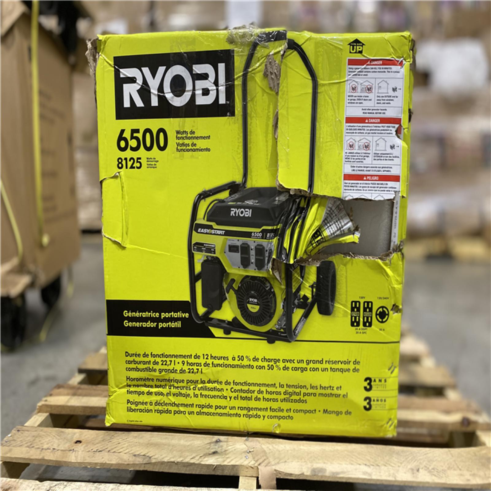 DALLAS LOCATION -RYOBI 6,500-Watt Gasoline Powered Portable Generator with CO Shutdown Sensor