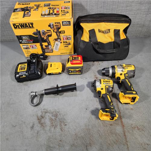 HOUSTON LOCATION - AS-IS DEWALT 20V MAX Cordless Brushless Hammer Drill/Driver 2 Tool Combo Kit with FLEXVOLT ADVANTAGE