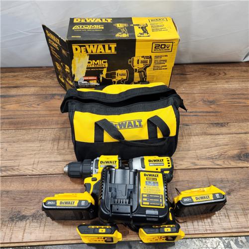 AS-IS ATOMIC 20-Volt MAX Lithium-Ion Cordless Combo Kit (2-Tool) with (2) 2.0Ah Batteries, Charger and Bag