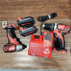 AS-IS Milwaukee M18 18V Cordless Brushed 2 Tool Drill/Driver and Impact Driver Kit