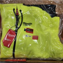 AS-IS Men's X-Large M12 12-Volt Lithium-Ion Cordless High -Vis Heated Jacket Hoodie (Jacket and Battery Holder Only)