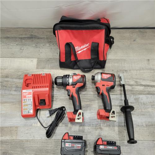 AS-IS M18 18V Lithium-Ion Brushless Cordless Hammer Drill/Impact Combo Kit (2-Tool) with 2 Batteries, Charger and Bag