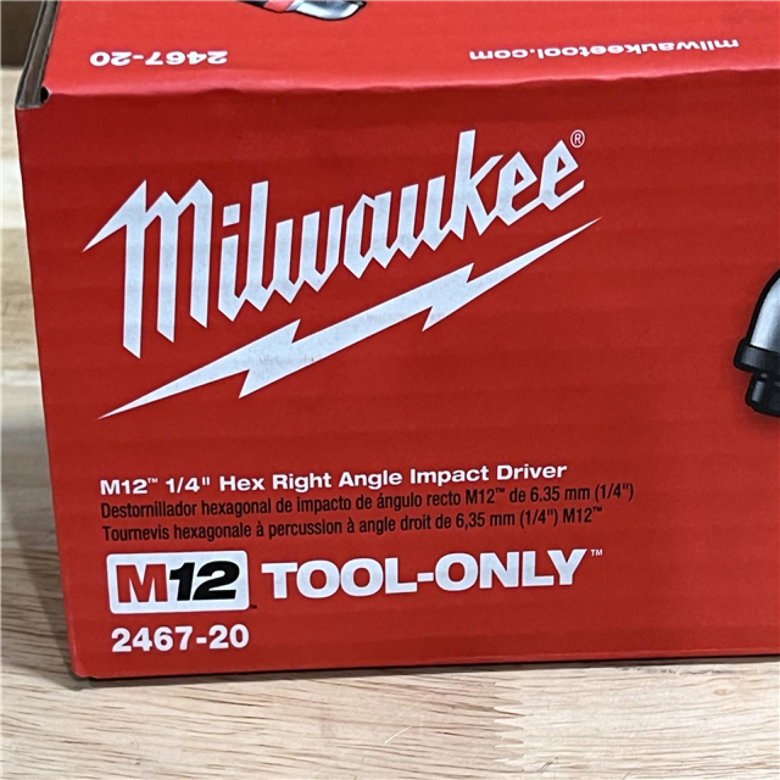 NEW! - Milwaukee M12 12V Lithium-Ion Cordless 1/4 in. Right Angle Hex Impact Driver (Tool-Only)