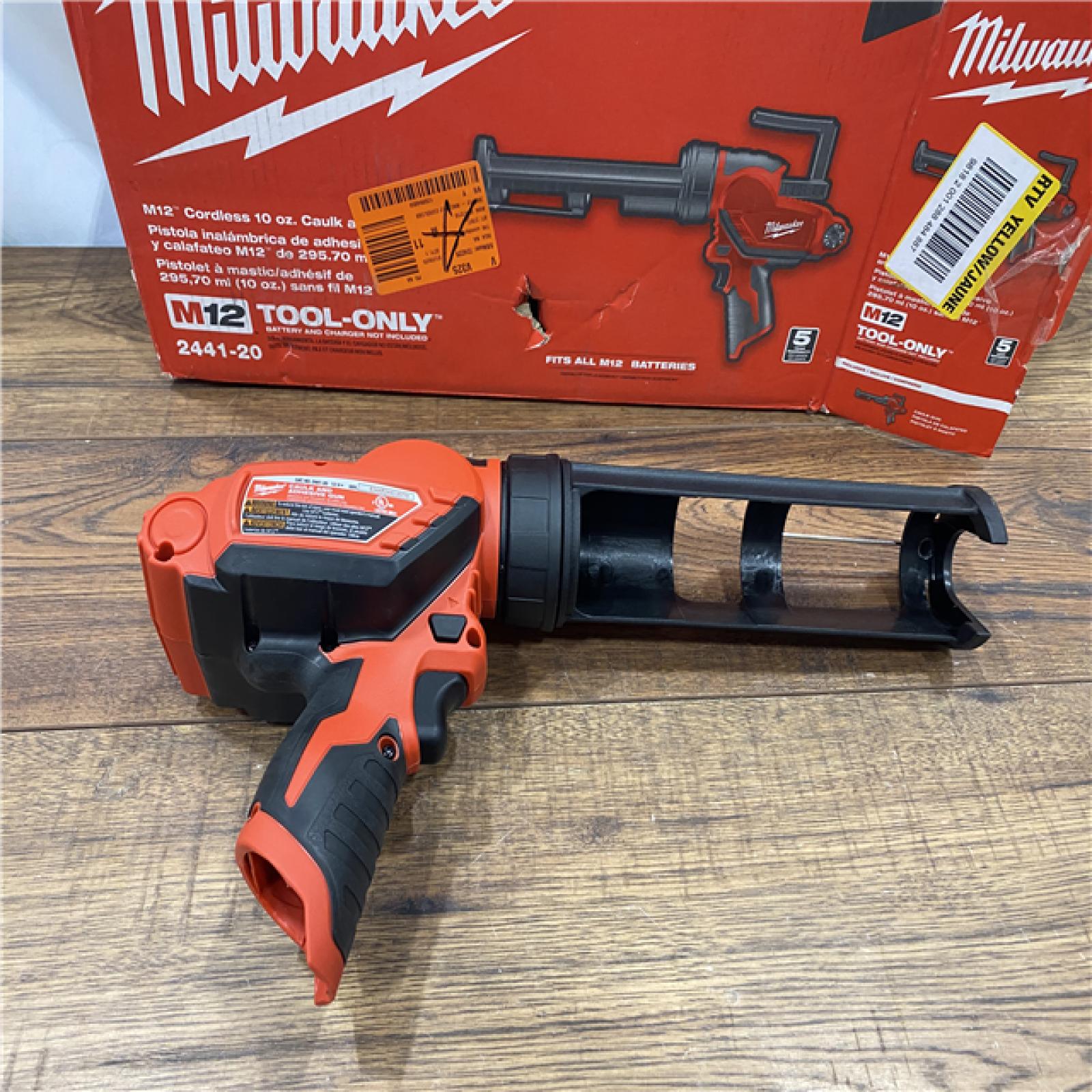 AS IS Milwaukee 2441-20 M12 12V Cordless 10oz Caulk and  (Tool Only)