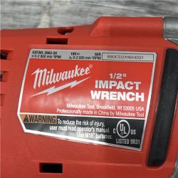 AS-IS MILWAUKEE M18 18-Volt Lithium-Ion Cordless 1/2 in. Impact Wrench W/ Friction Ring W/ (1) 5.0Ah Battery and Charger