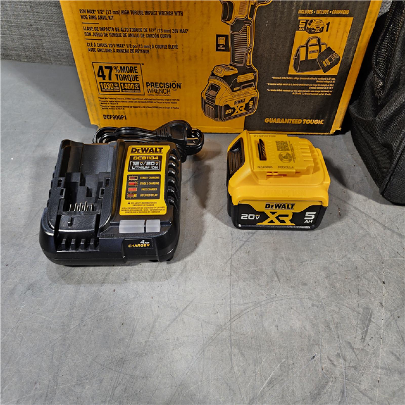 HOUSTON LOCATION - AS-IS (APPEARS LIKE NEW) DEWALT 20V MAX* XR 1/2  High Torque Impact Wrench with Hog Ring Anvil