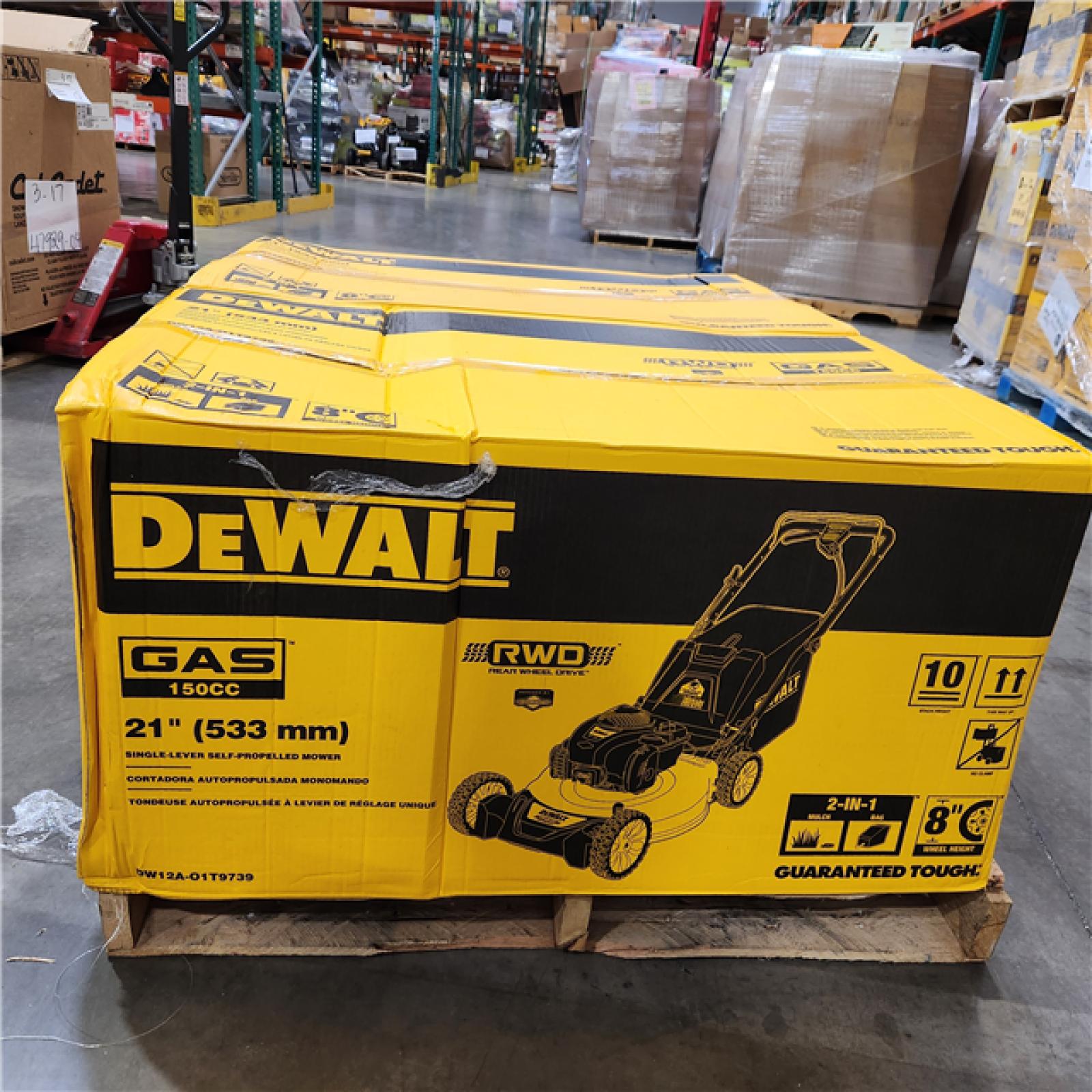 Dallas Location - NEW- DEWALT 21 in. 150cc Briggs and Stratton 625ex Gas Lawn Mower-Lot Of 2)