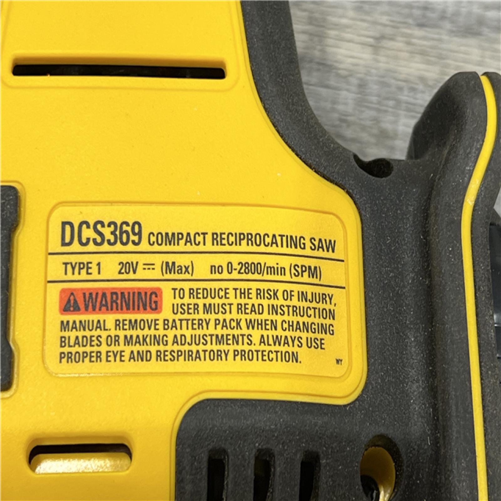 AS-IS Dewalt DCS369B ATOMIC 20V MAX Cordless One-Handed Reciprocating Saw (Tool Only)