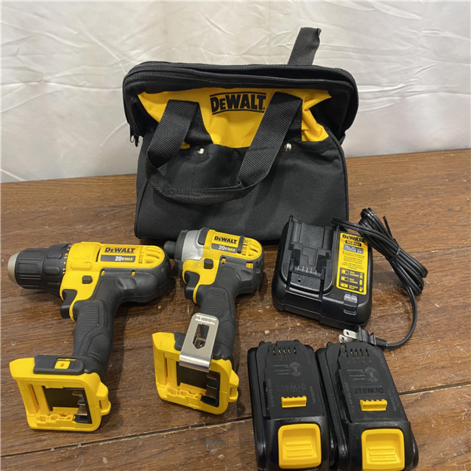 AS-ISDeWALTA® 20V MAX Cordless Drill Driver/Impact Driver Combo Kit 1.3 Ah Lithium Ion